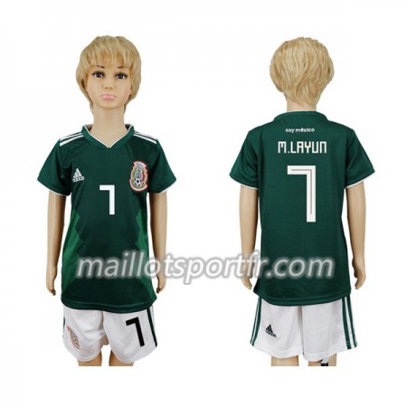 Maillot de Foot Mexique M.Layun 7 Enfant Domicile Coupe du monde 2018